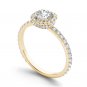 14K Yellow Gold 1.00 Ct Natural Round Cut Diamond Halo Engagement Ring HI I2