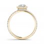 14K Yellow Gold 1.00 Ct Natural Round Cut Diamond Halo Engagement Ring HI I2