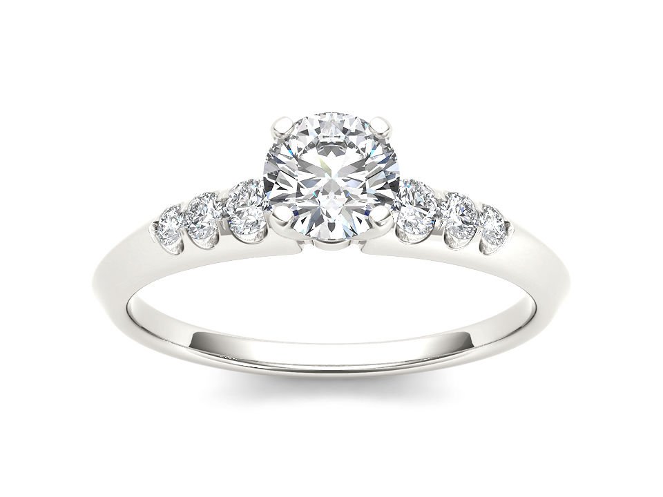 14k White Gold 0.75 Ct Round Cut Diamond Classic Solitaire Engagement Ring I2