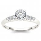 14k White Gold 0.75 Ct Round Cut Diamond Classic Solitaire Engagement Ring I2