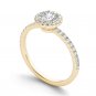 Genuine 14K Yellow Gold 0.75 Ct Natural Round Cut Diamond Halo Engagement Ring