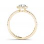 Genuine 14K Yellow Gold 0.75 Ct Natural Round Cut Diamond Halo Engagement Ring