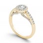 14K Yellow Gold 0.75 Ct Natural Round Cut Diamond Halo Engagement Ring HI I2
