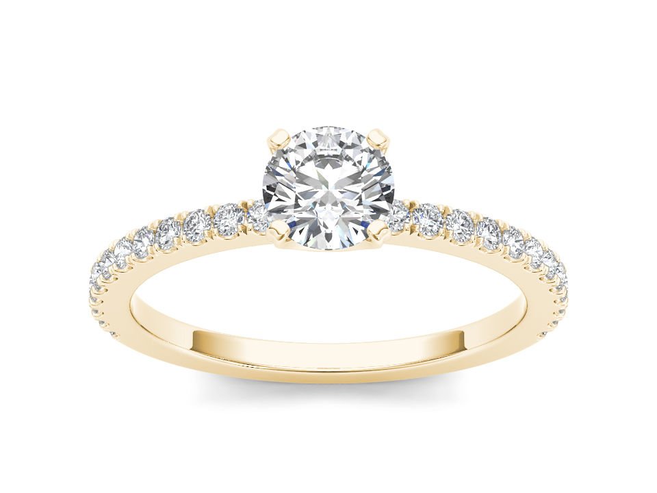 Solid 14K Yellow Gold 0.75 Ct Natural Diamond Classic Solitaire Engagement Ring