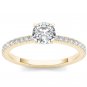 Solid 14K Yellow Gold 0.75 Ct Natural Diamond Classic Solitaire Engagement Ring