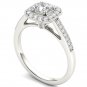 14k White Gold 0.50 Ct Princess Cut Diamond Halo Engagement Ring HI I2 Size 7