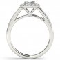 14k White Gold 0.50 Ct Princess Cut Diamond Halo Engagement Ring HI I2 Size 7