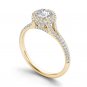 Genuine 14K Yellow Gold 1 Ct Natural Round Cut Diamond Halo Engagement Ring I2