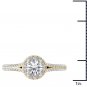 Genuine 14K Yellow Gold 1 Ct Natural Round Cut Diamond Halo Engagement Ring I2