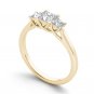 14K Yellow Gold 1.00 Ct Natural Princess-Cut Diamond Three Stone Engagement Ring
