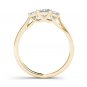 14K Yellow Gold 1.00 Ct Natural Princess-Cut Diamond Three Stone Engagement Ring