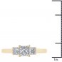 14K Yellow Gold 1.00 Ct Natural Princess-Cut Diamond Three Stone Engagement Ring