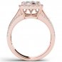 14k Rose Gold 1.50 Ct Natural Round Cut Diamond Halo Engagement Ring HI I2