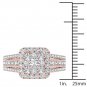 14k Rose Gold 1.50 Ct Natural Round Cut Diamond Halo Engagement Ring HI I2
