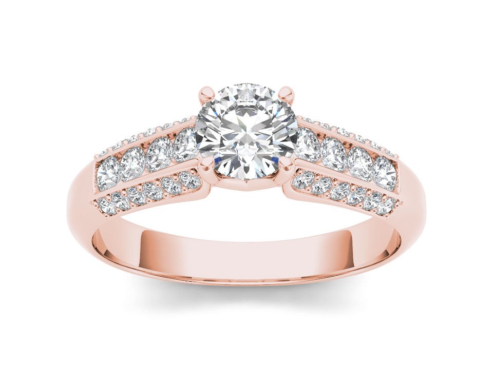 14K  Rose Gold 1.00 Ct Round Cut Diamond Classic Solitaire Engagement Ring HI I2