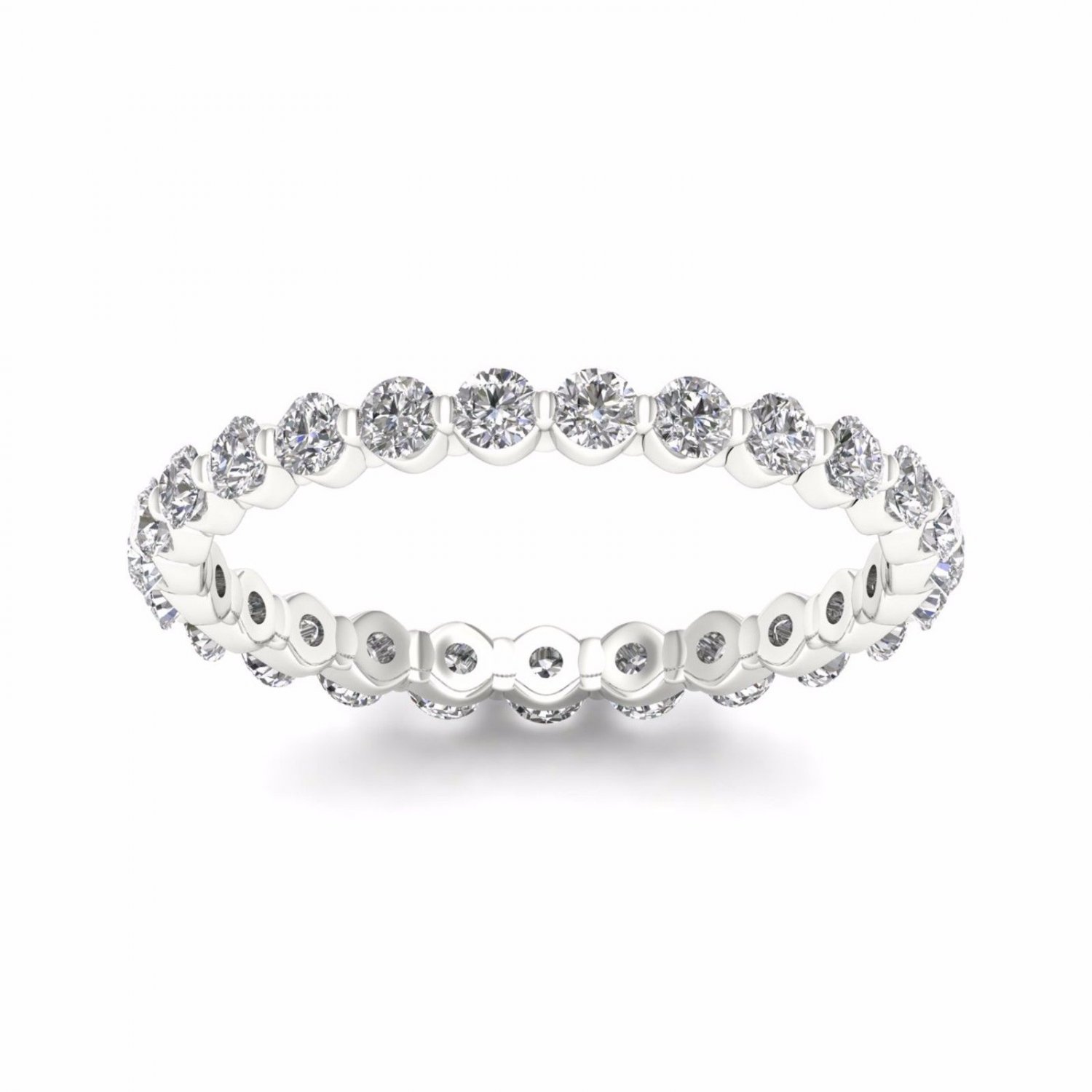 1.00 Ct Round Cut Diamond Women's Eternity Band in 14k White Gold (H-I, I2)