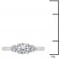 Solid 14K White Gold 0.75 Ct Round Cut Diamond Three Stone Engagement Ring HI I2