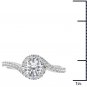 14K White Gold 0.75 Ct Natural Round Cut Diamond Bypass Halo Engagement Ring HI