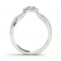 Solid 14K White Gold 0.75 Ct Natural Round Cut Diamond Halo Engagement Ring