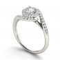 14K White Gold 1.00 Ct Round Cut Diamond Bypass Single Halo Engagement Ring HI