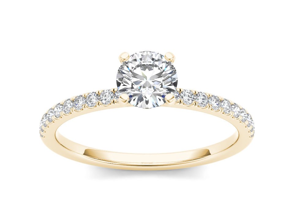 14K Yellow Gold 0.75 Ct Round Cut Diamond Clssic Solitaire Engagement Ring HI I2