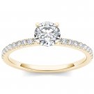 14K Yellow Gold 0.75 Ct Round Cut Diamond Clssic Solitaire Engagement Ring HI I2
