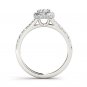 Solid 14K White Gold 1.00 Ct Natural Round Cut Diamond Halo Engagement Ring I2