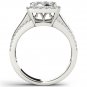 14k White Gold 1.50 Ct Natural Round Cut Diamond Halo Engagement Ring HI I2