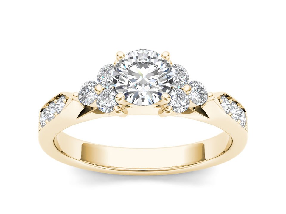 14K Yellow Gold 1 Ct Round Cut Diamond Classic Solitaire Engagement Ring I2
