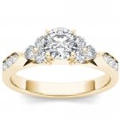 14K Yellow Gold 1 Ct Round Cut Diamond Classic Solitaire Engagement Ring I2