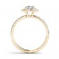 14K Yellow Gold 1.00 Ct Natural Round Cut Diamond Double Halo Engagement Ring