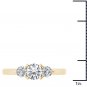 Solid 14K Yellow Gold 0.75 Ct Round Cut Diamond Three Stone Engagement Ring HI