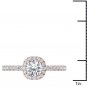 14K Rose Gold 1.00 Ct Natural Round Cut Diamond Halo Engagement Ring HI I2