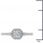 14K White Gold 0.75 Ct Natural Princess Cut Diamond Halo Engagement Ring HI I2