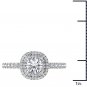 14K White Gold 1.00 Ct Natural Round Cut Diamond Double Halo Engagement Ring