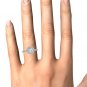 14K White Gold 1.00 Ct Natural Round Cut Diamond Double Halo Engagement Ring