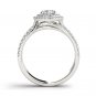 Genuine 14K White Gold 1 Ct Round Cut Diamond Double Halo Engagement Ring HI I2