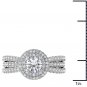 Genuine 14K White Gold 1 Ct Round Cut Diamond Double Halo Engagement Ring HI I2