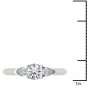 14K White Gold 1 Ct Natural Round Cut Diamond Three Stone Engagement Ring HI I2