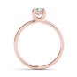 Solid 14k Rose Gold 0.75 Ct Round Cut Diamond Solitaire Engagement Ring HI I2
