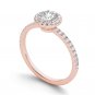 Solid 14K Rose Gold 0.75 Ct Natural Round Cut Diamond Halo Engagement Ring HI