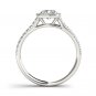 Genuine 14K White Gold 1.00 Ct Natural Round Cut Diamond Halo Engagement Ring