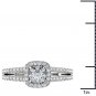 Genuine 14K White Gold 1.00 Ct Natural Round Cut Diamond Halo Engagement Ring
