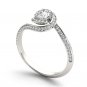 14K White Gold 1.00 Ct Round Cut Diamond Bypass Halo Engagement Ring HI I2