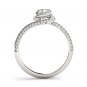14K White Gold 1.00 Ct Round Cut Diamond Bypass Halo Engagement Ring HI I2