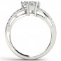 14K White Gold 1.00 Ct Princess Cut Diamond Two Stone Engagement Ring