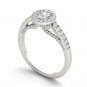 14K White Gold 0.75 Ct Natural Round Cut Diamond Halo Engagement Ring HI I2