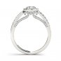 14K White Gold 0.75 Ct Natural Round Cut Diamond Halo Engagement Ring HI I2