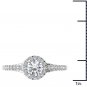 14K White Gold 0.75 Ct Natural Round Cut Diamond Halo Engagement Ring HI I2