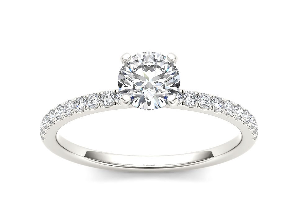 14K White Gold 0.75 Ct Round Cut Diamond Clssic Solitaire Engagement Ring HI I2